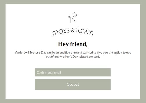 Moss Fawn Landing Page Example