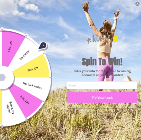 Yellowberry Spin to Win Example